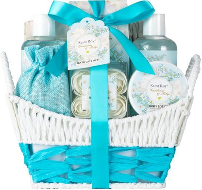 Gardenia Tulip Spa Kit for Women, Spa Gift Set, Bath & Body Gift Basket | Gifts for Mom Spa Gift Set, Self-Care Relaxation Gift, Home Spa Kit W/ Wallet, Birthday, Christmas, Mother Day, Anniversary